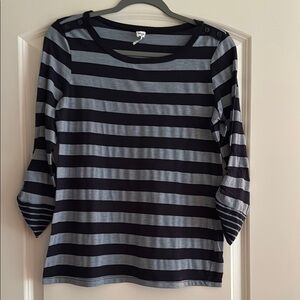 Splendid Black and Gray Fitted Long Sleeve Tee